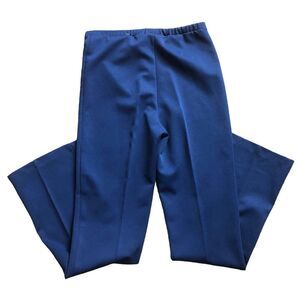 Vintage Wide Leg Pleated Trouser Pants in Royal Blue with Elastic Waist size 29